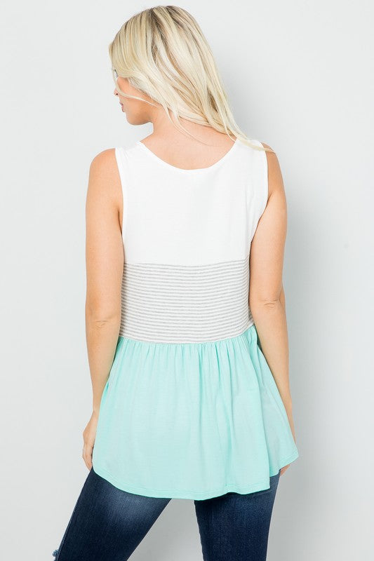 Thick Strap Stripe Tank Top