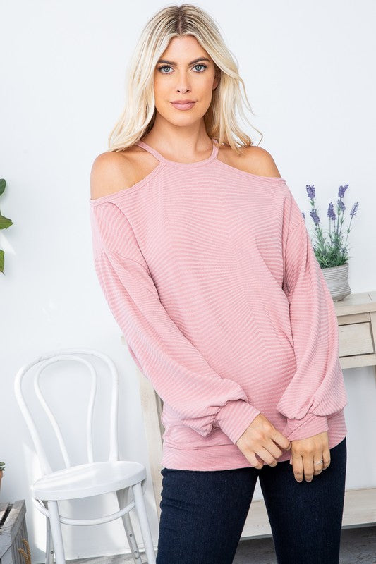 Long Sleeve Off the Shoulder Sweater
