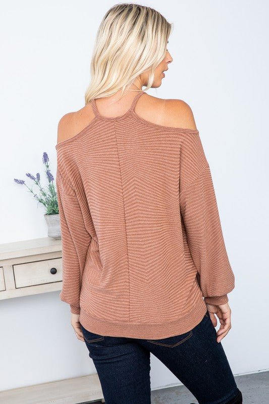 Long Sleeve Off the Shoulder Sweater