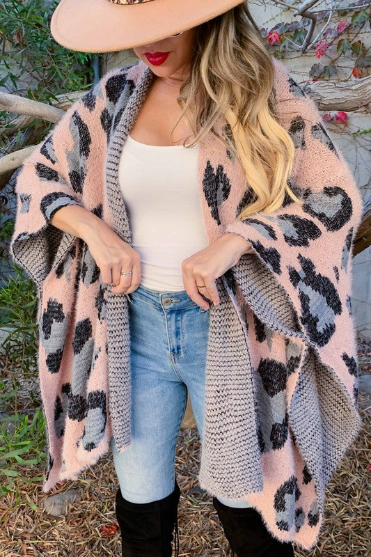 Leopard Printed Soft Cozy Kimono Cardigan