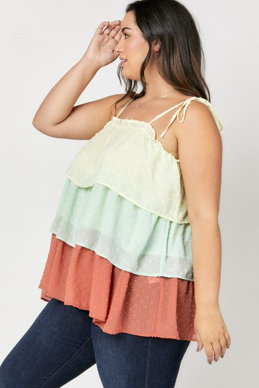 Polka Dot Layered Tank Top
