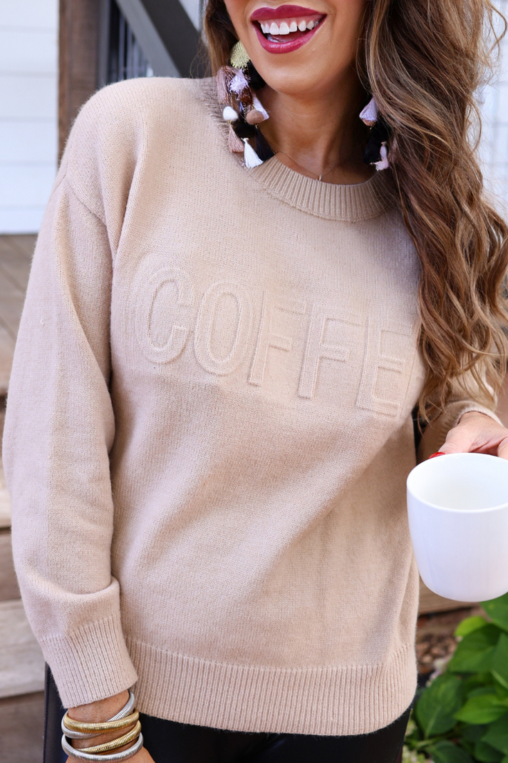 Coffee Embossed Sweater