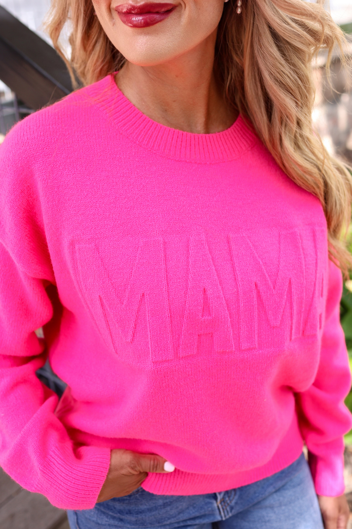 Mama Embossed Sweater