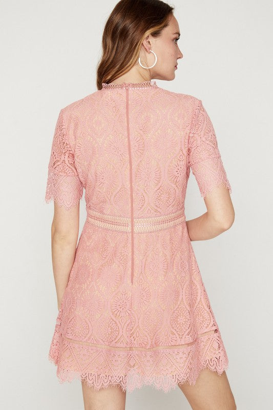 Lace Overlay Dress