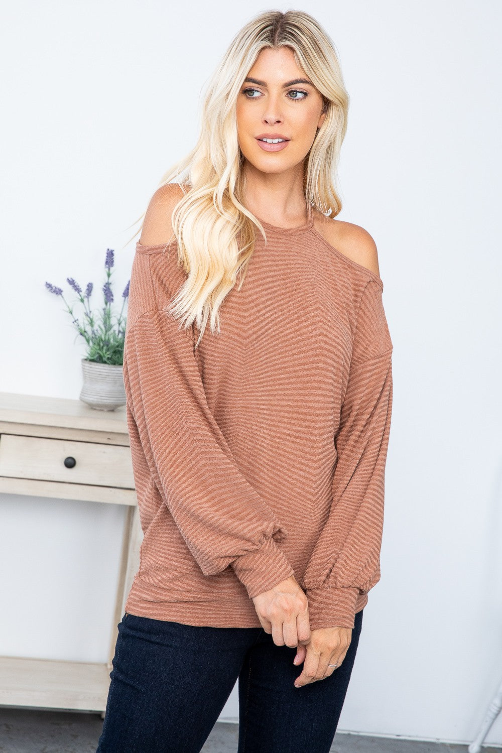 Long Sleeve Off the Shoulder Sweater