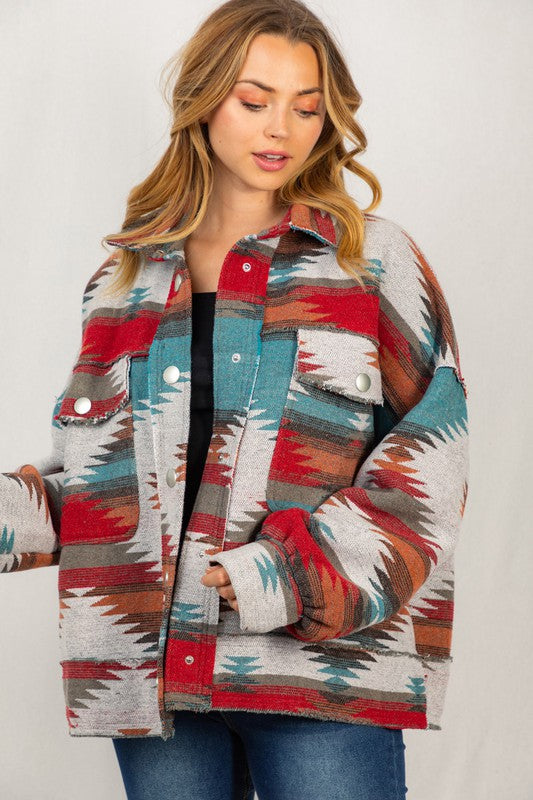 Aztec Print Woven Jacket