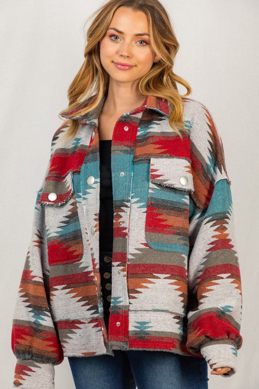 Aztec Print Woven Jacket