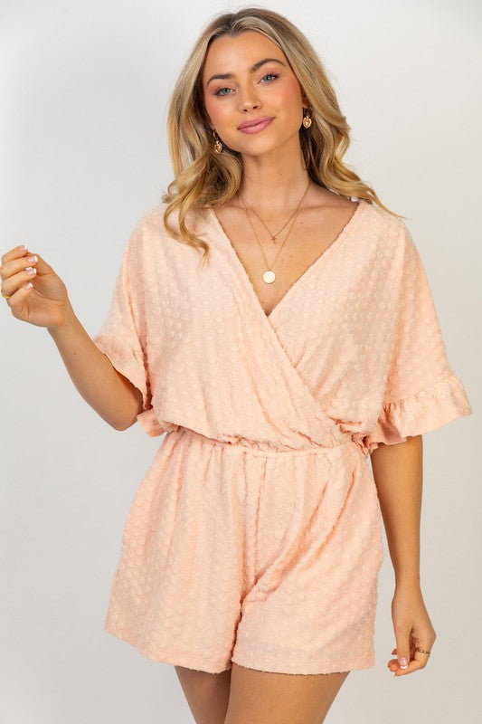 Half Sleeve Solid Knit Romper