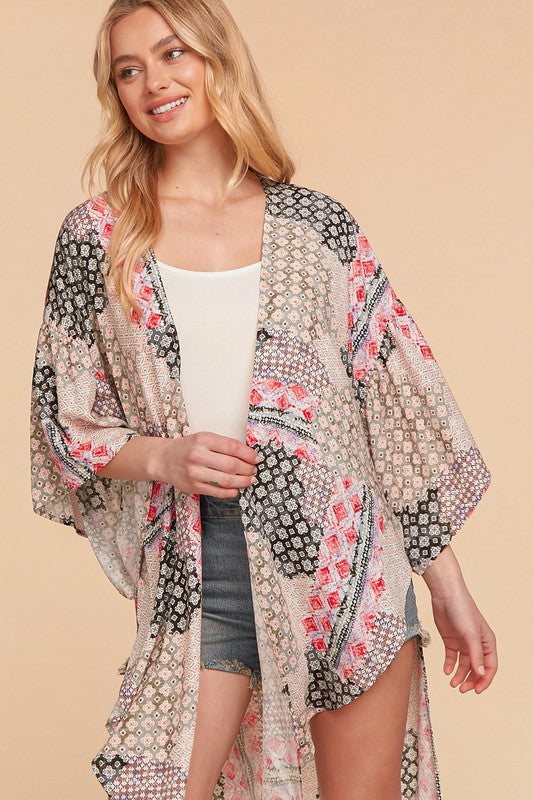 Bohemian Ehtnic Rayon Challis Cover Up Kimono