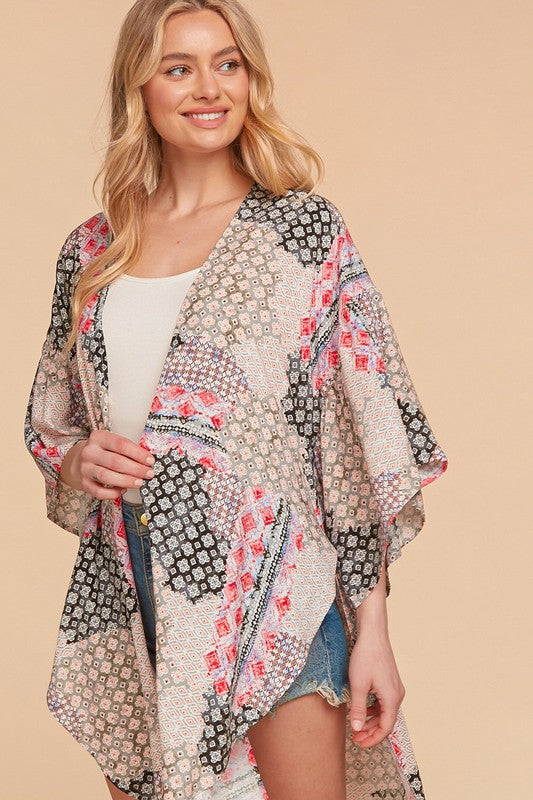 Bohemian Ehtnic Rayon Challis Cover Up Kimono