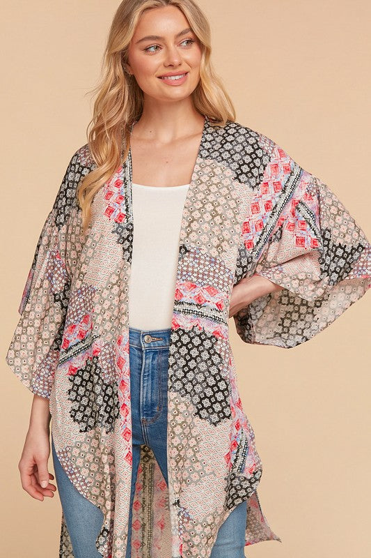 Bohemian Ehtnic Rayon Challis Cover Up Kimono