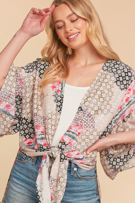 Bohemian Ehtnic Rayon Challis Cover Up Kimono