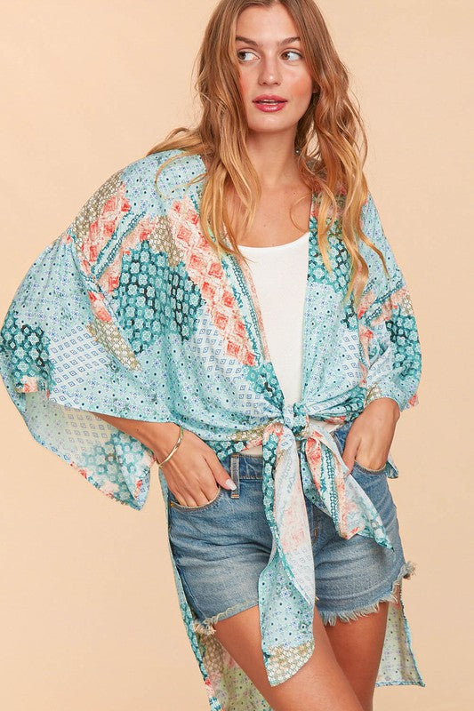 Bohemian Ehtnic Rayon Challis Cover Up Kimono