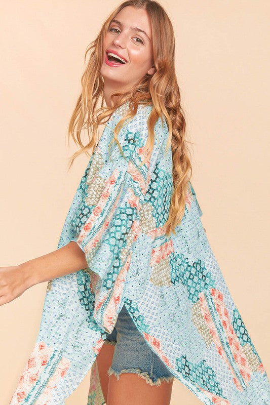 Bohemian Ehtnic Rayon Challis Cover Up Kimono