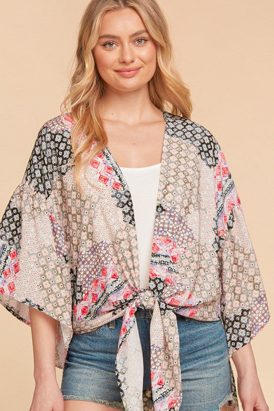 Bohemian Ehtnic Rayon Challis Cover Up Kimono