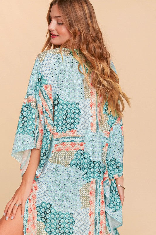 Bohemian Ehtnic Rayon Challis Cover Up Kimono