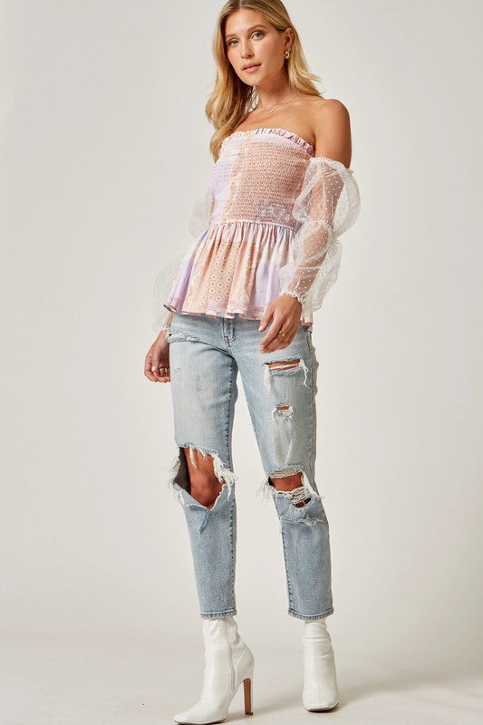 Off The Shoulder Smock Top