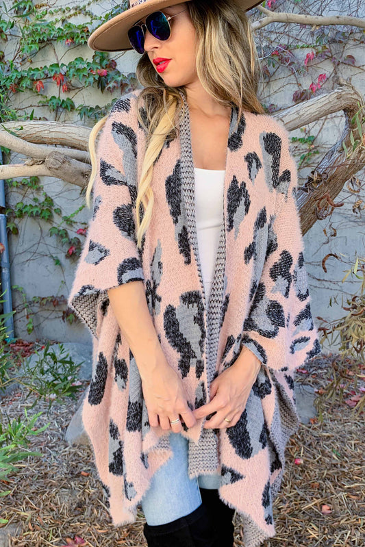 Leopard Printed Soft Cozy Kimono Cardigan