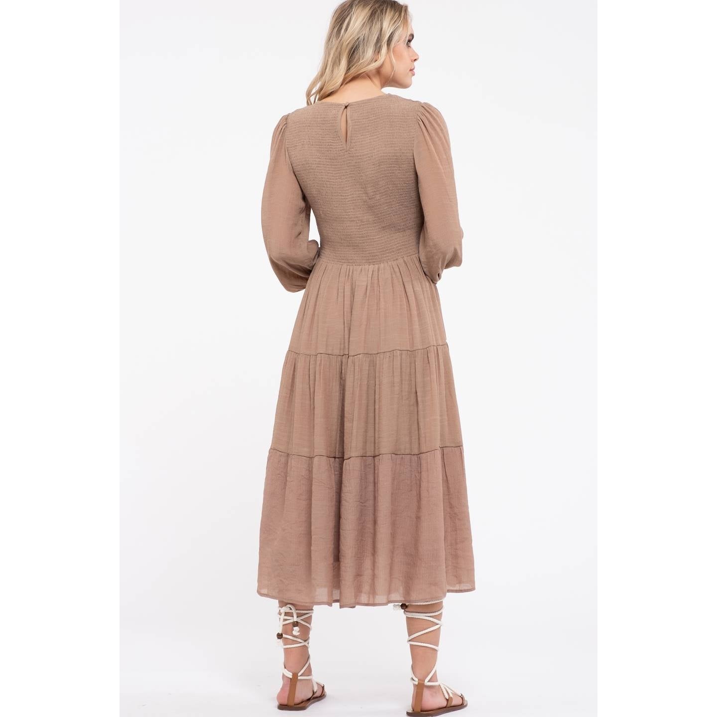 LONG SLEEVE TIERED DRESS