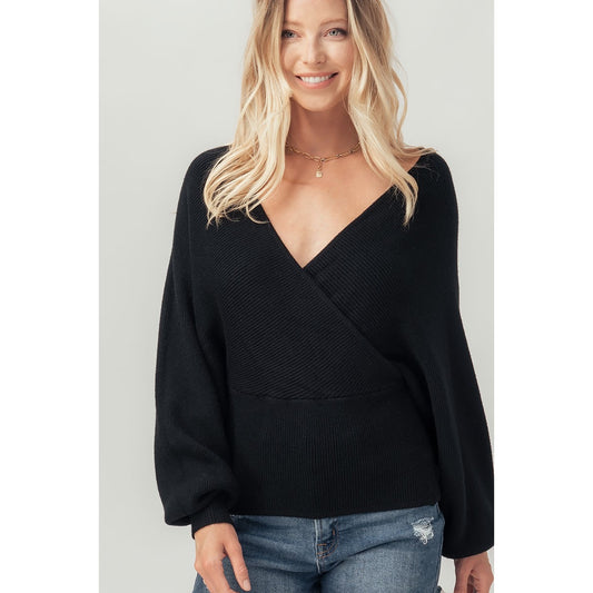 Rib Knit Cut Out Sweater