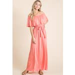 Julliana Rayon Jersey Off the Shoulder Maxi Dress