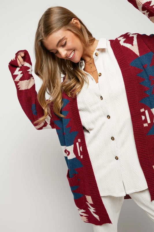 Aztec Print Cardigan