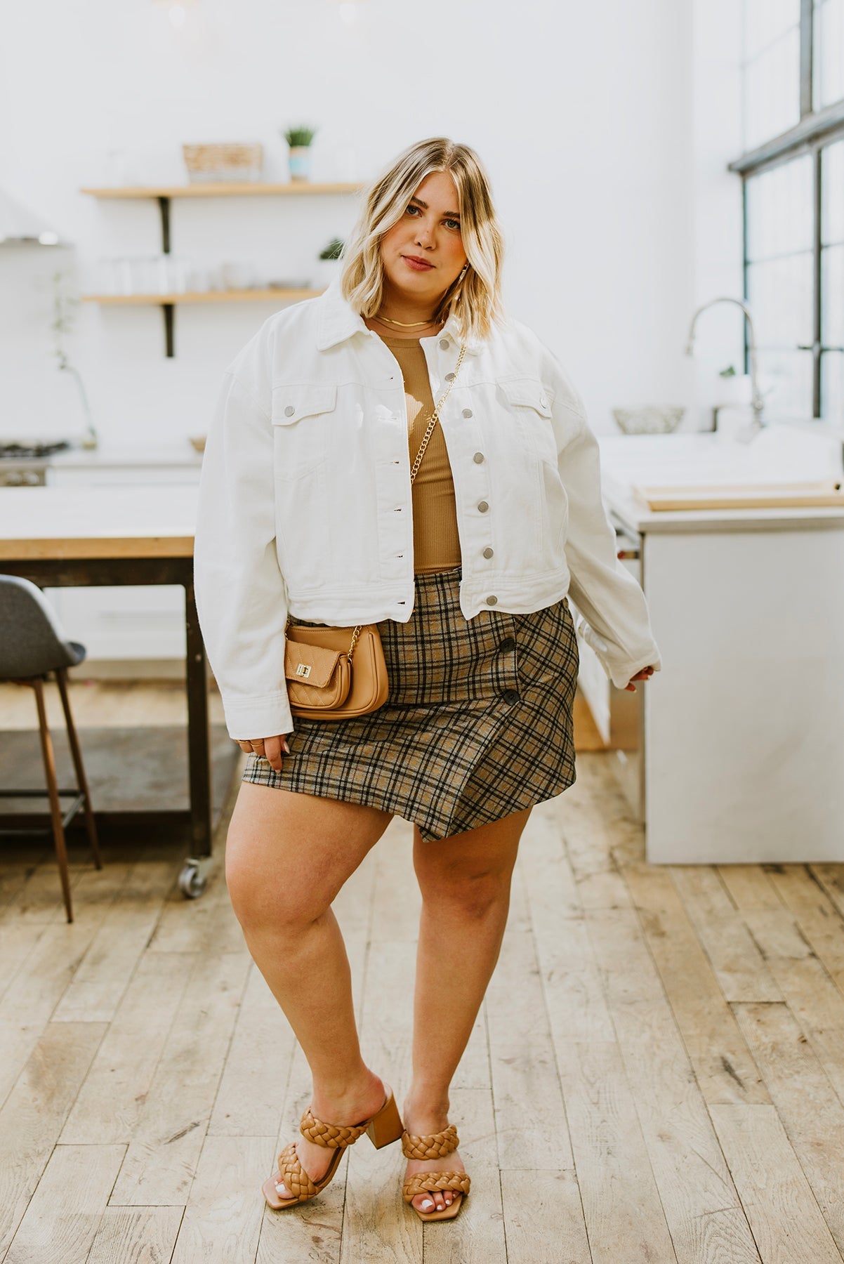 Late To Class Plaid Mini Skort