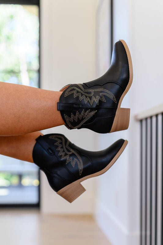 Two Step Western Bootie in Black