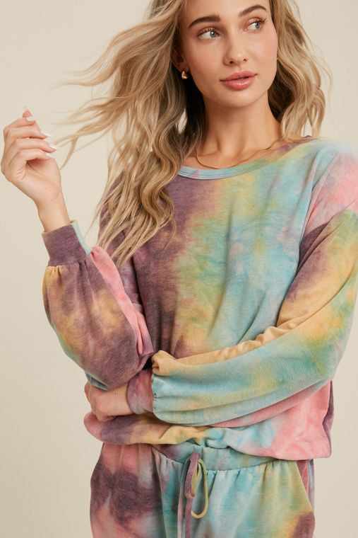 TIE-DYE CREWNECK CASUAL TOP