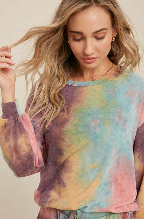 TIE-DYE CREWNECK CASUAL TOP