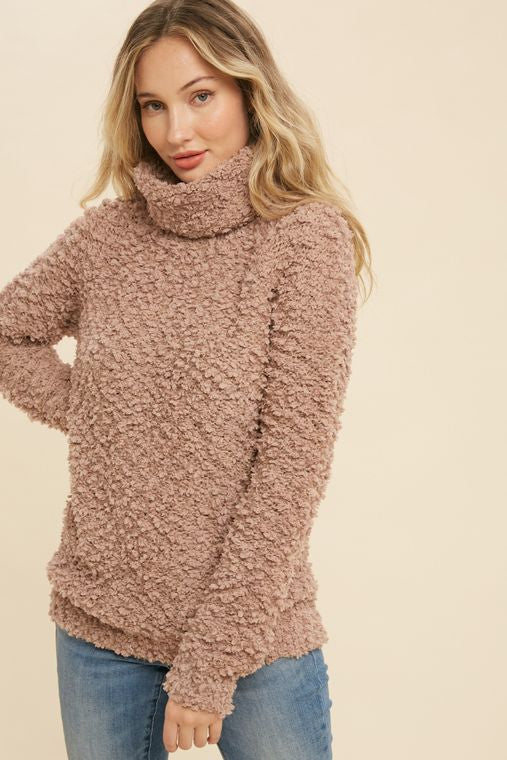 BOUCLE TURTLENECK SWEATER PULLOVER