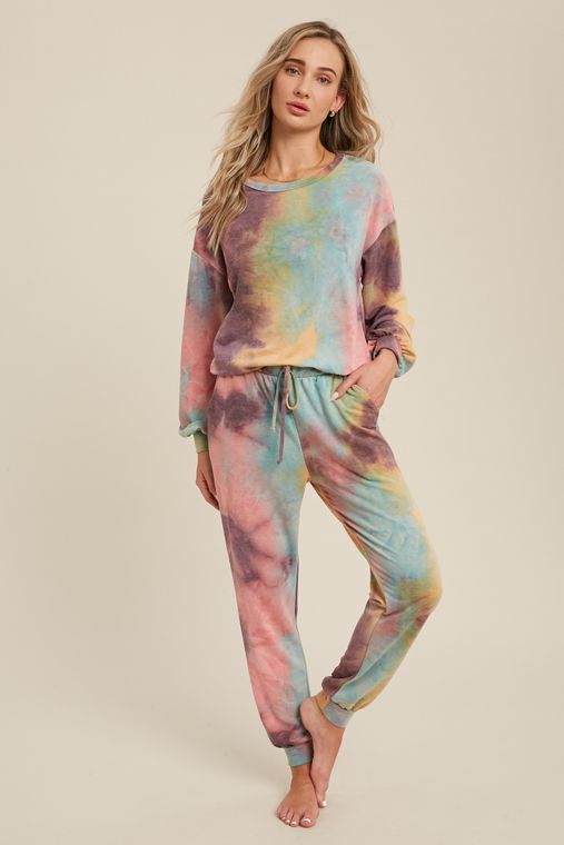 TIE-DYE CREWNECK CASUAL TOP