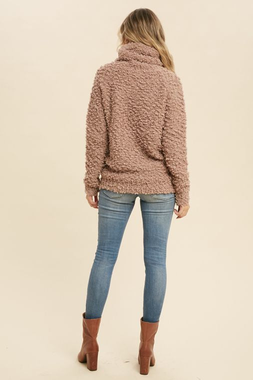 BOUCLE TURTLENECK SWEATER PULLOVER